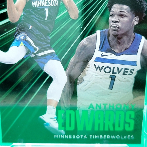 Anthony Edwards 2020-21 Panini Chronicles SP Essentials Green Foil RC #203 PGX 9 - Picture 5 of 7